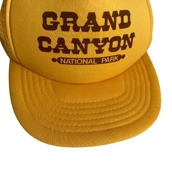 Vintage Grand Canyon National Park Cap Mesh‎ Snapback Gold Trucker Retro 70s 80s - Picture 3 of 6
